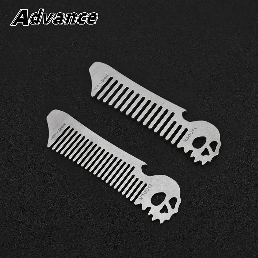 Small Size Titanium Alloy Comb Care Hair Bottle Opener Multifunctional Comb Outdoor EDC Tool Key Chain Accessories