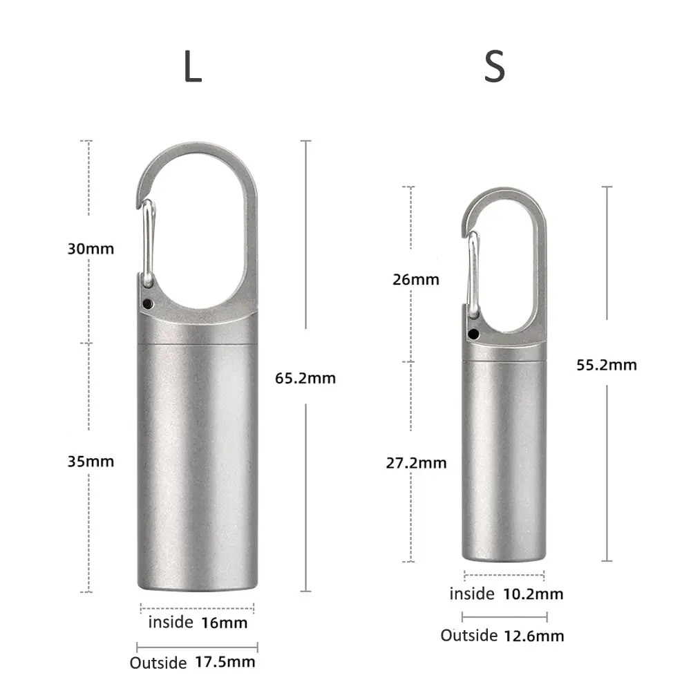 S/L Titanium Alloy Waterproof Bottle Key Chain accessories Bottle EDC