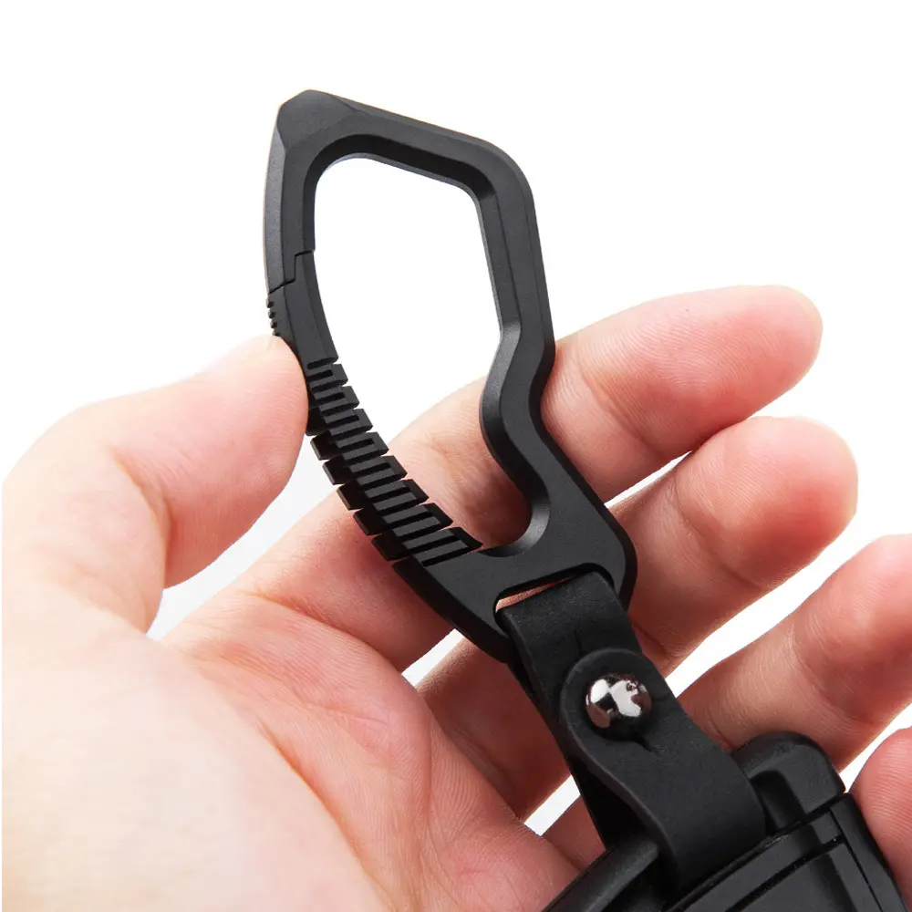 Black Titanium Alloy Leather Waist Buckle Portable Keyring Car Men Gifts Outdoor Tool