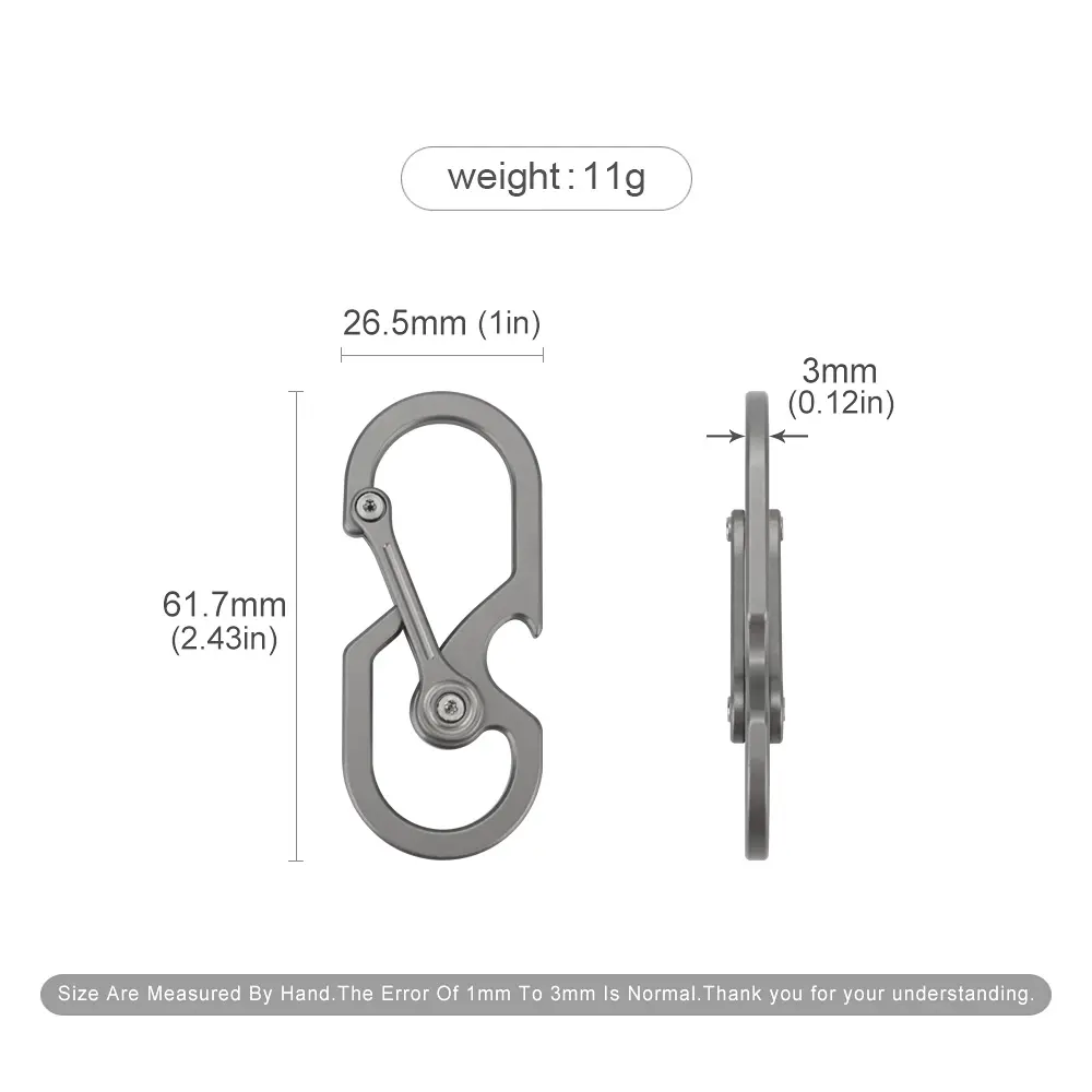 Multi Functional Buckle Titanium Alloy Buckle Outdoor EDC Portable Small Tool