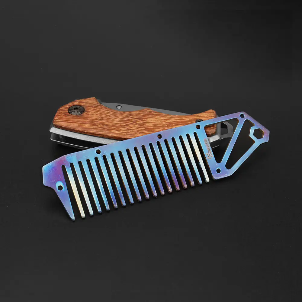 Titanium Alloy Comb EDC Super Light Titanium Comb  EDC Outdoor Small Tool