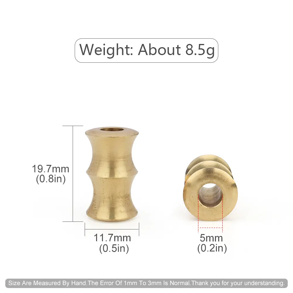 Brass Bamboo Shape Flashlight Keyring Paracord Pendant Rope Bead Accessories