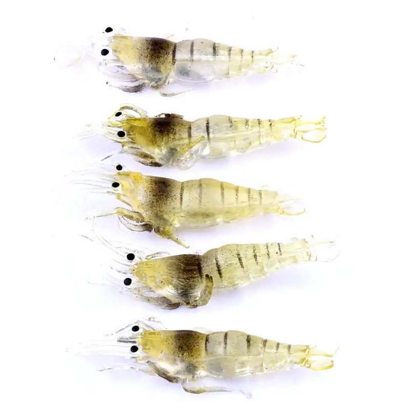 25PCS/LOT Pink Shrimp Soft Fishing Lure Grub Worm Bait Artificial Silicone Fishing Lures 4.8cm/1g
