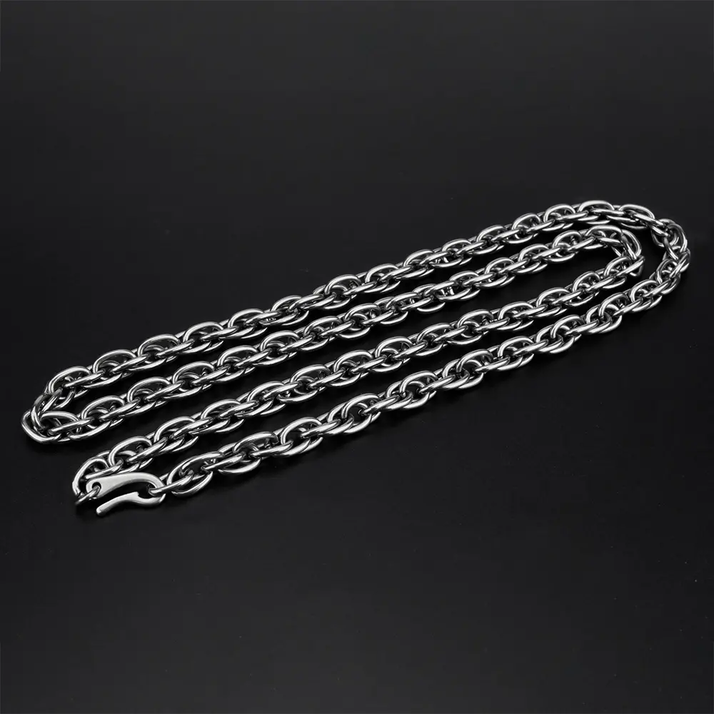 65CM Twist Shape Titanium Chain Punk Outdoor Light Weight EDC Accessories DIY Titanium Alloy Chain Necklace