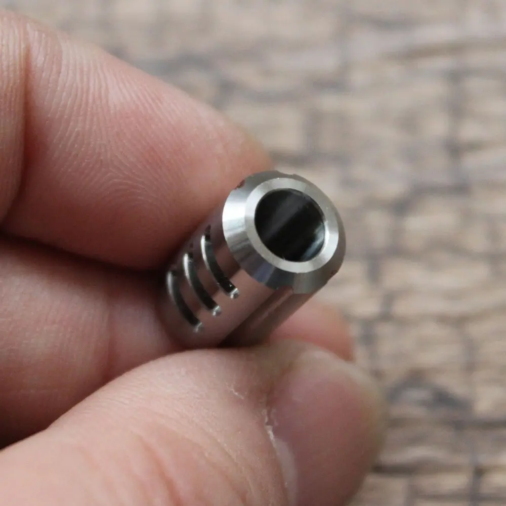Titanium Alloy/Damascene  Zipper Head Bead Paracord Accessory For Keyring Knife Beads EDC DIY