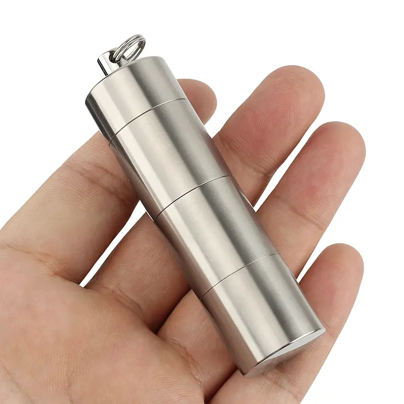 Big Portable Titanium Seals Waterproof Canister Bottle EDC Tool
