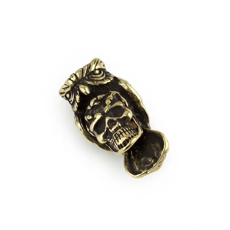 Punk EDC DIY Owl Knife Beads Pendant Vintage Brass Outdoor Tools Skull Owl Paracord Beads