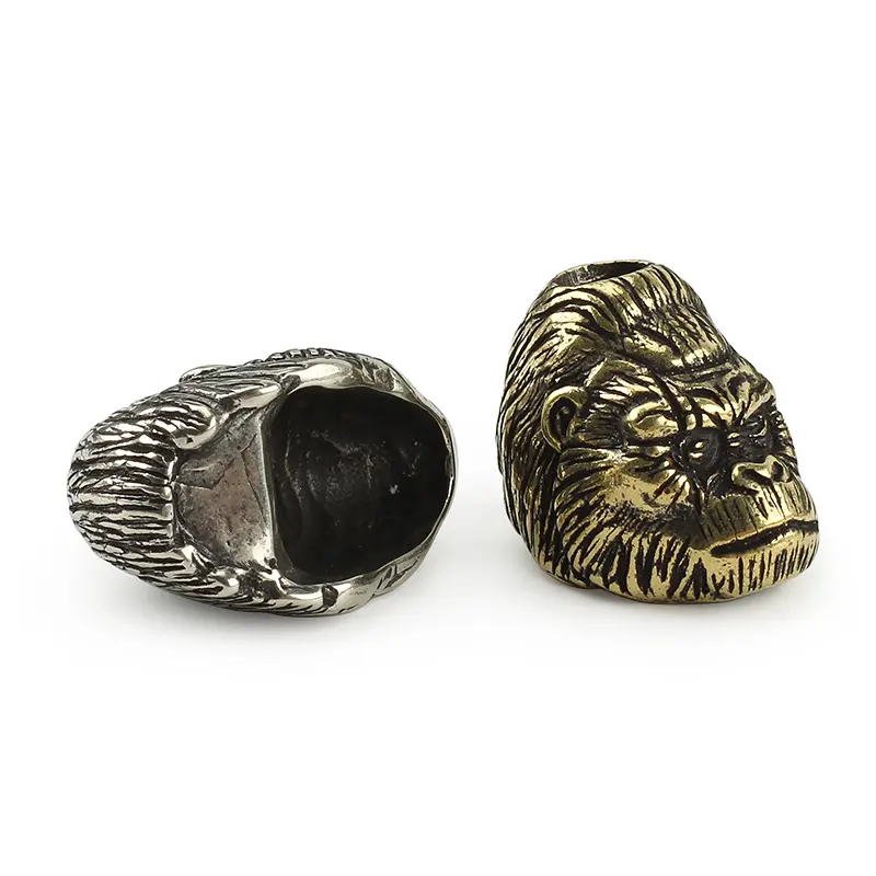 Brass Personality Monkey Knife Beads Umbrella Rope Bead Outdoor Knife Orangutan Paracord Pendant