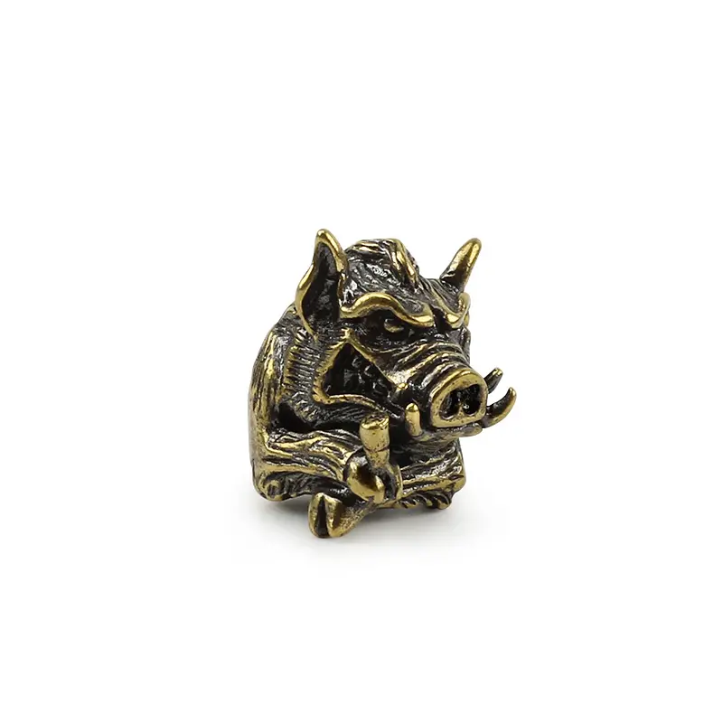 Wild Boar Knife Beads Brass Pig Beads Umbrella Rope Pendant Porcupine Copper Paracord Bead