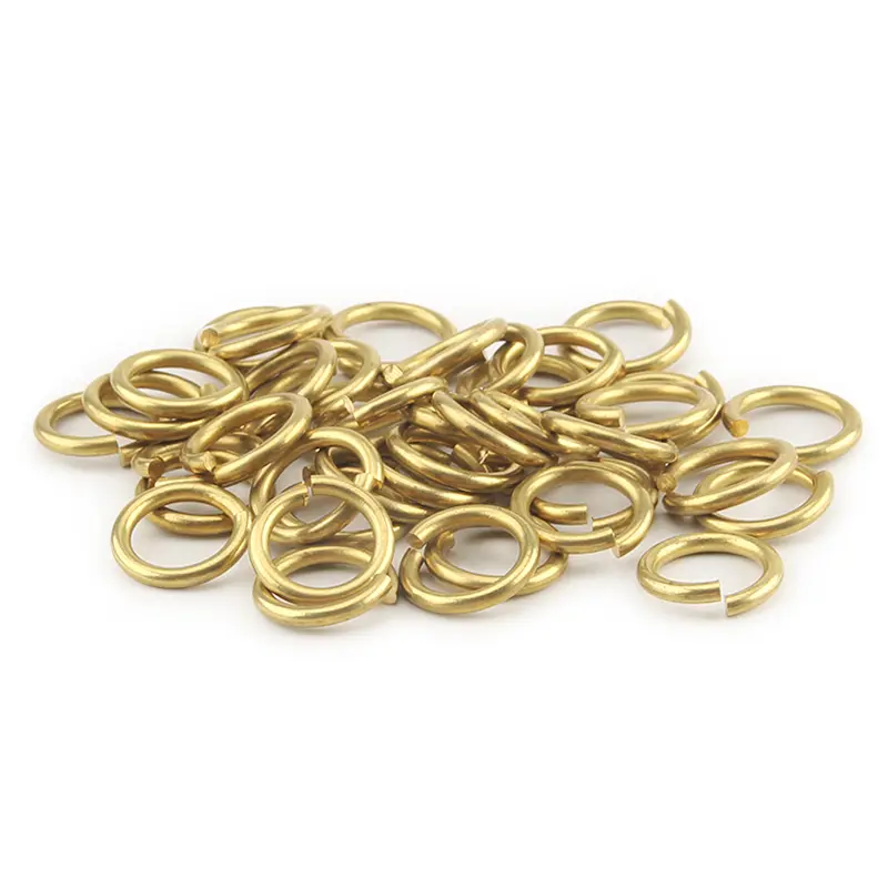 10PCS Yellow Brass Ring Coil Outdoor EDC Small Tool DIY Key Ring Accessories