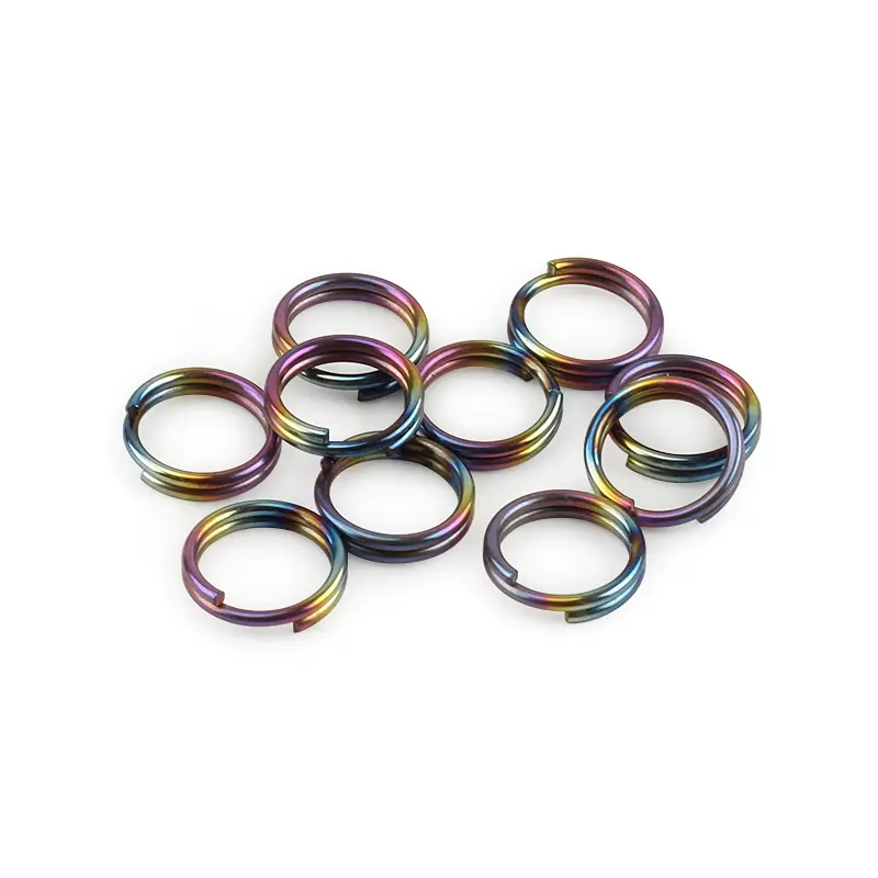 10mm Titanium Alloy Key Ring 10pcs/lot EDC Outdoor Small Tool Key Ring Accessories
