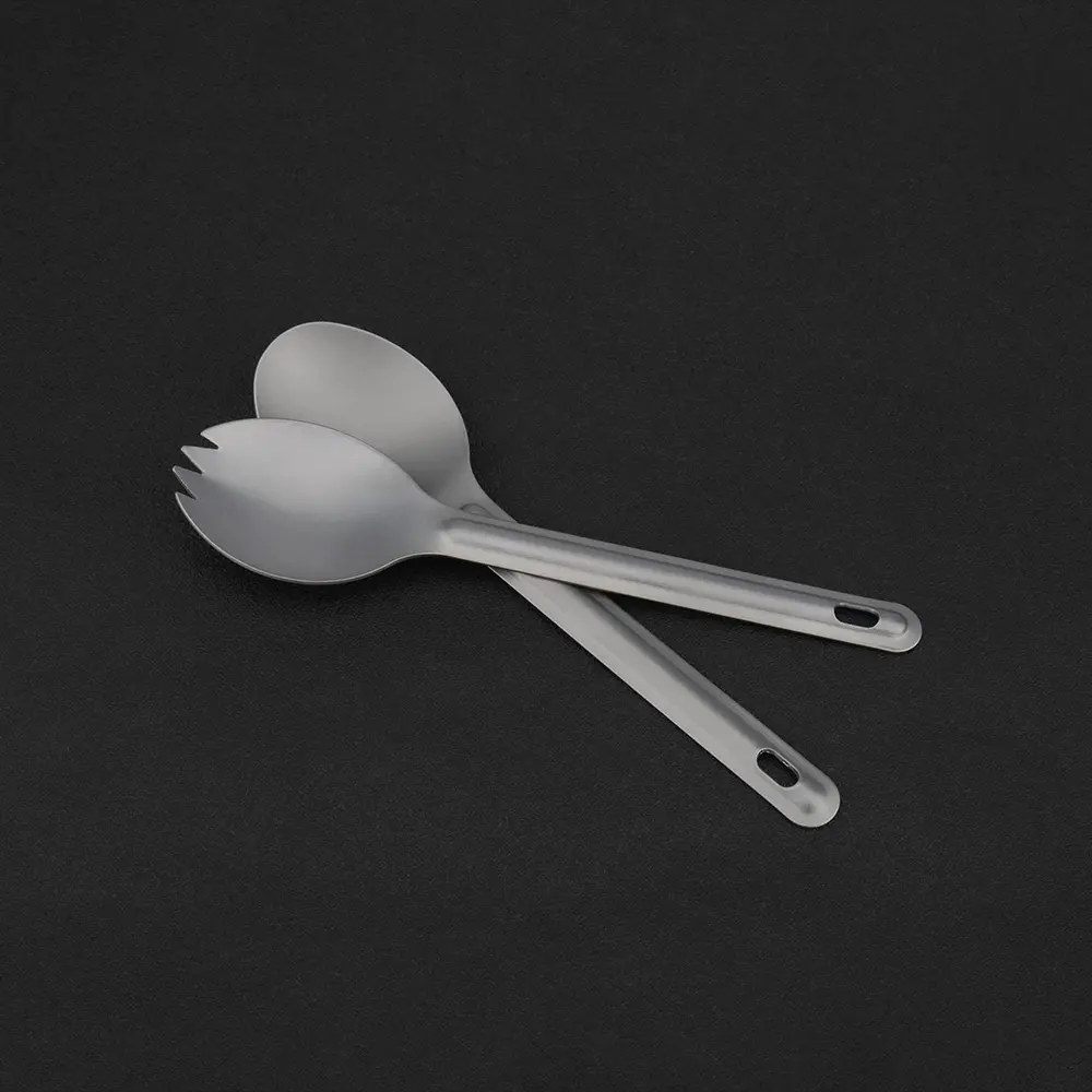 Small Spoon Titanium Alloy Fork Outdoor Camping Picnic Tableware Tool