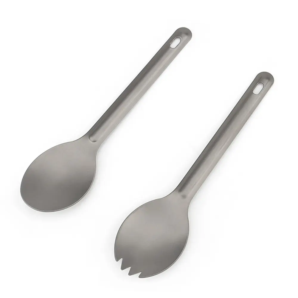 Small Spoon Titanium Alloy Fork Outdoor Camping Picnic Tableware Tool