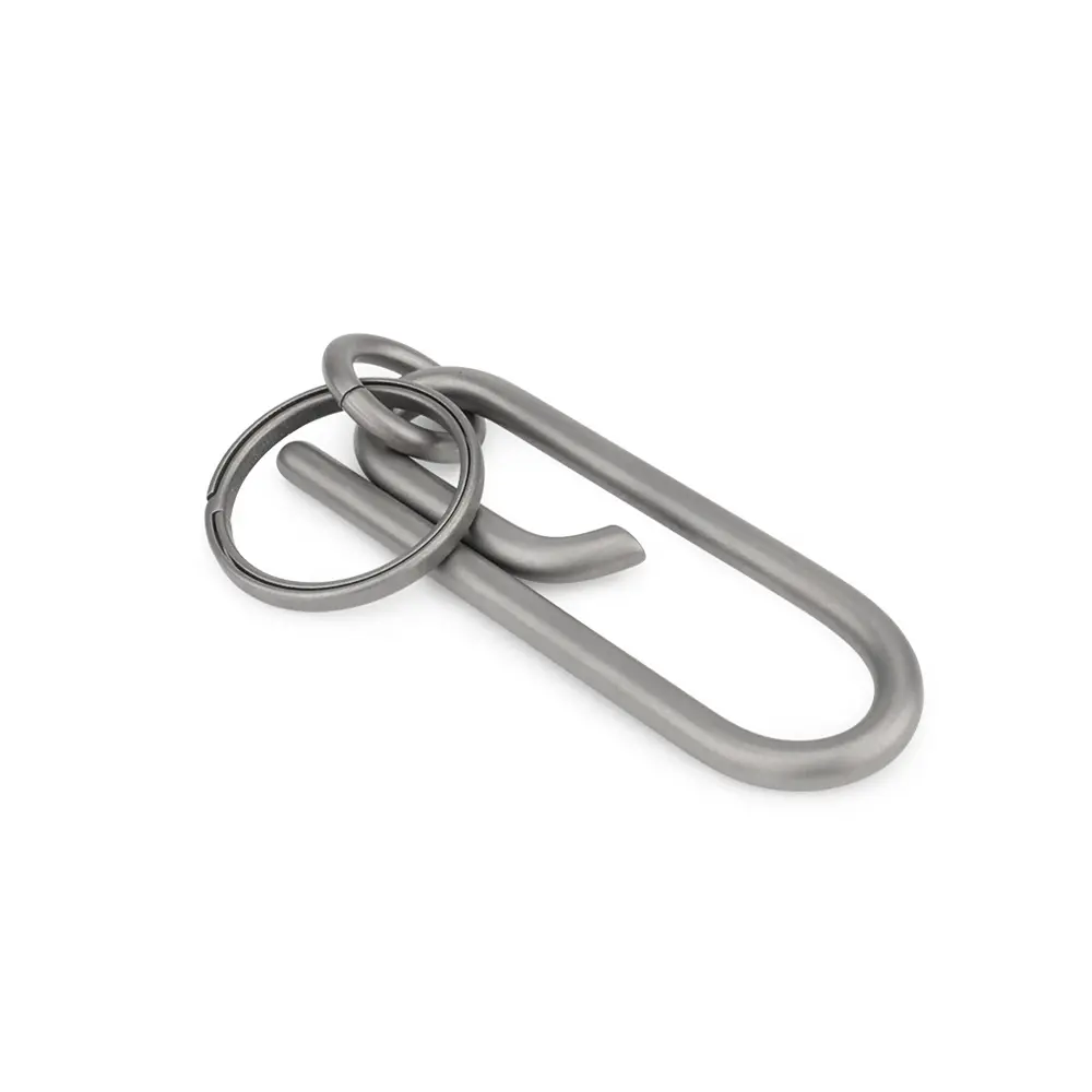 Simple Titanium Alloy Key Ring Belt Clip Buckle Outdoor Tool Keychain