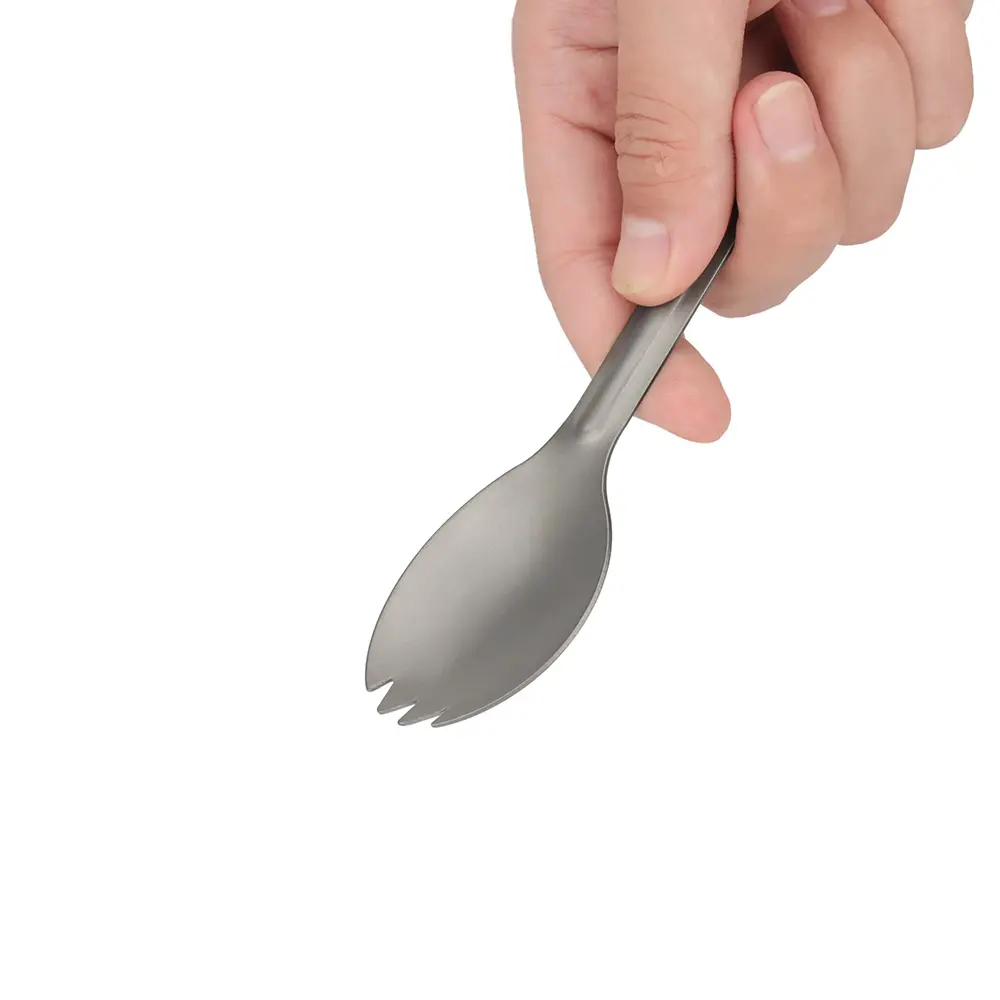 Small Spoon Titanium Alloy Fork Outdoor Camping Picnic Tableware Tool