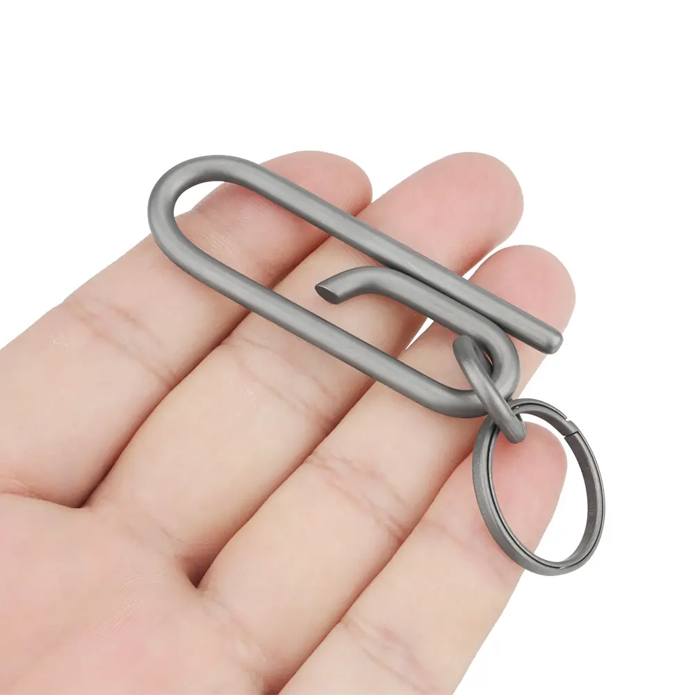 Simple Titanium Alloy Key Ring Belt Clip Buckle Outdoor Tool Keychain