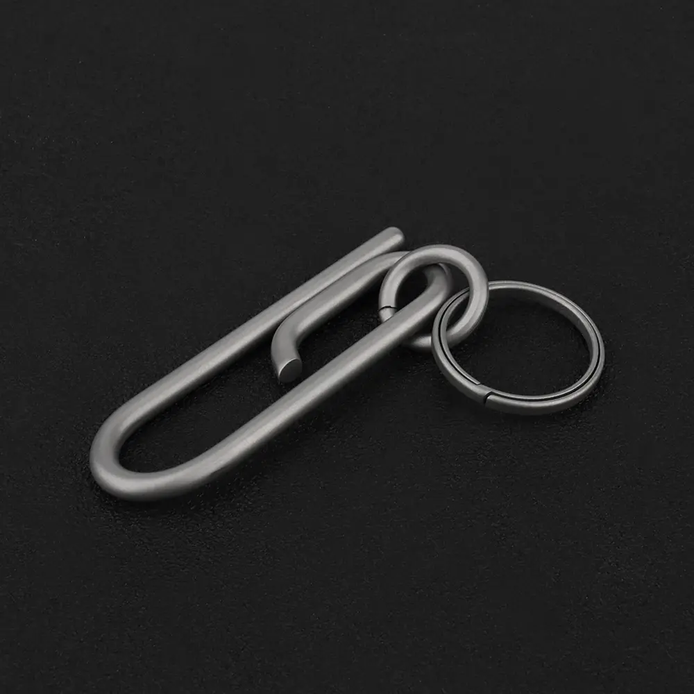 Simple Titanium Alloy Key Ring Belt Clip Buckle Outdoor Tool Keychain