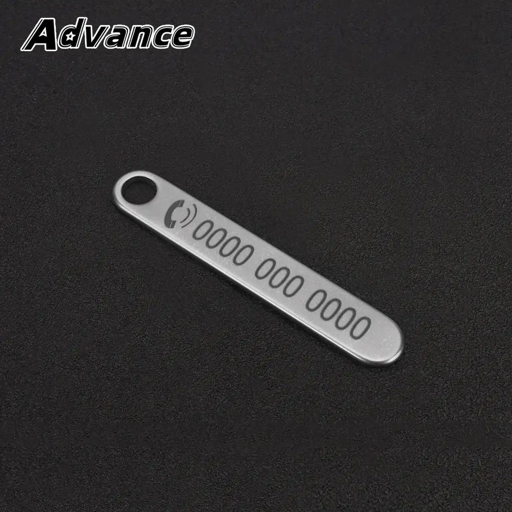 Custom Telephone Titanium Alloy Plate DIY Name Personalised Text Keychain Pendant Accessories