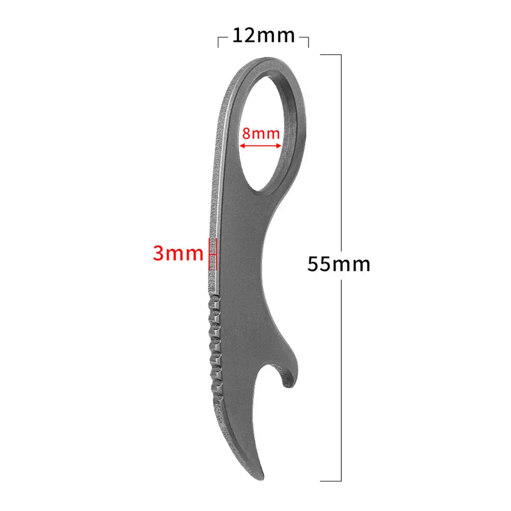 Small Bottle Opener Multifunctional Keychain Titanium Alloy Pendant Outdoor Tool EDC Accessories