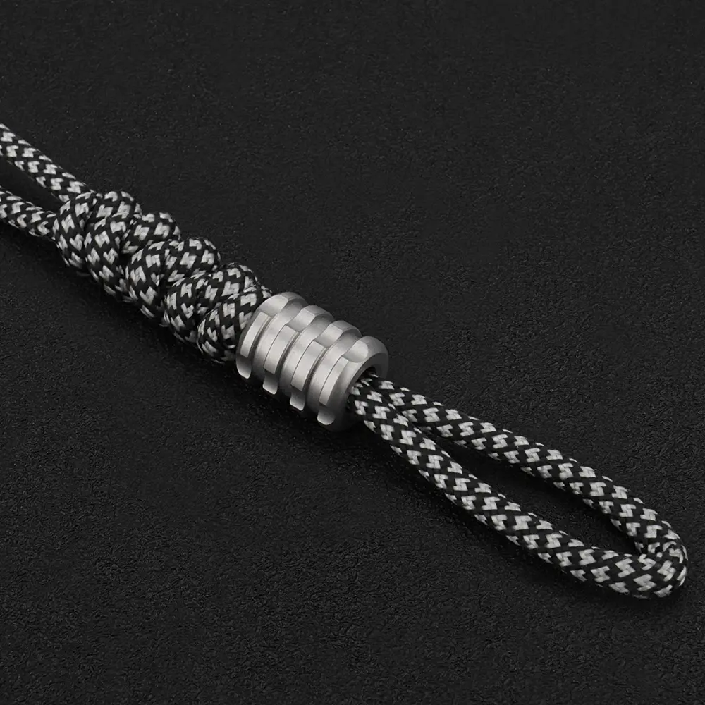 Titanium Alloy Knife Beads Paracord Umbrella Rope Cord Outdoor EDC Pendant Bead