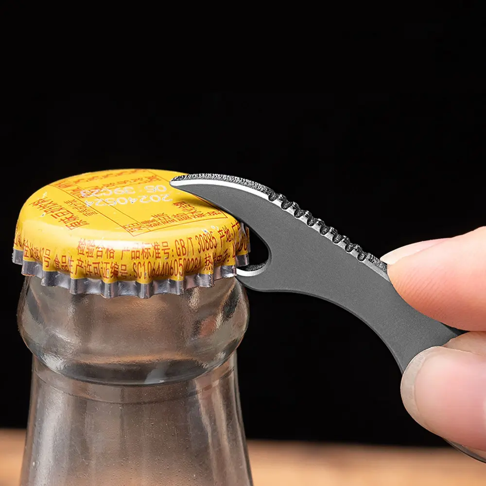 Small Bottle Opener Multifunctional Keychain Titanium Alloy Pendant Outdoor Tool EDC Accessories