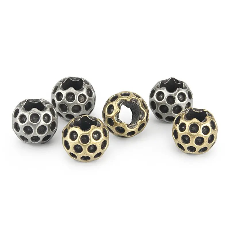 2pcs Brass Beads Ball Shape Knife Beads EDC DIY Paracord Bead