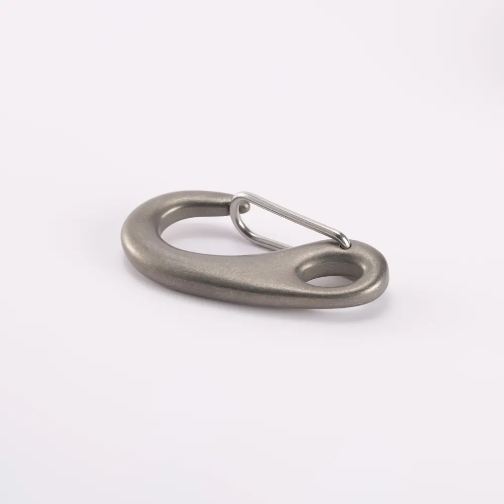 Gray Titanium Alloy Lobster Spring Buckle Titanium Keychain EDC Camping Outdoor Tool