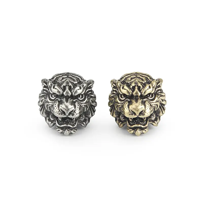 Tiger Brass Rope Beads Vintage Animal Knife Beads DIY Paracord Bead