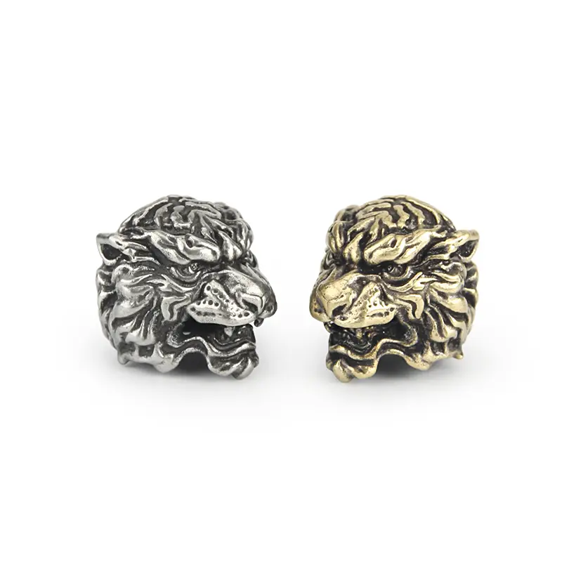 Tiger Brass Rope Beads Vintage Animal Knife Beads DIY Paracord Bead