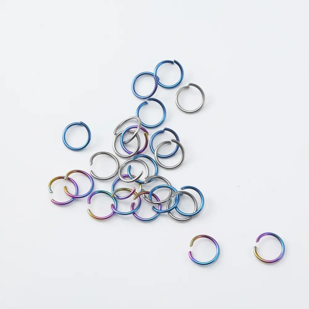10pcs Open Style Ring Titanium Alloy Keyring Titanium Keychain Outdoor Tool Accessories
