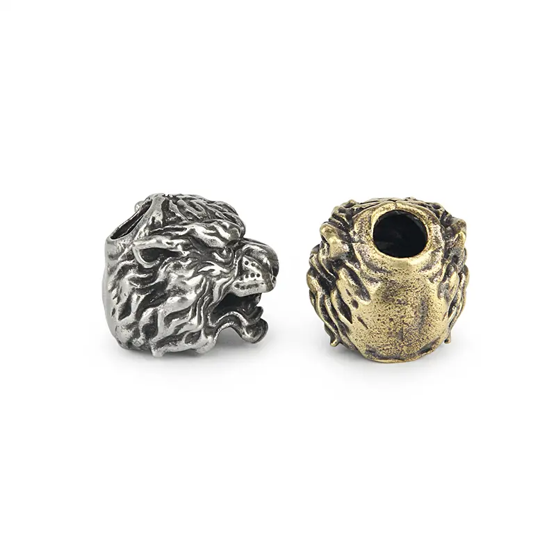 Tiger Brass Rope Beads Vintage Animal Knife Beads DIY Paracord Bead