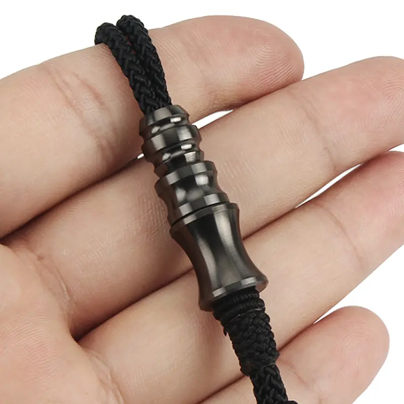 Black Titanium Alloy Knife Beads Key Chain Pendant Paracord Umbrella Rope DIY Paracord Bead Accessories