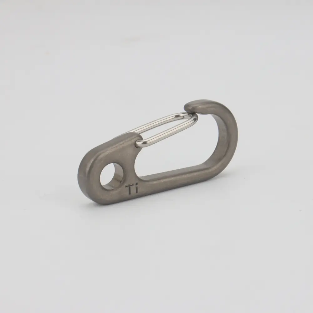 3pcs Gray Titanium Alloy Keychain EDC Outdoor Tool Titanium Buckle Key Ring
