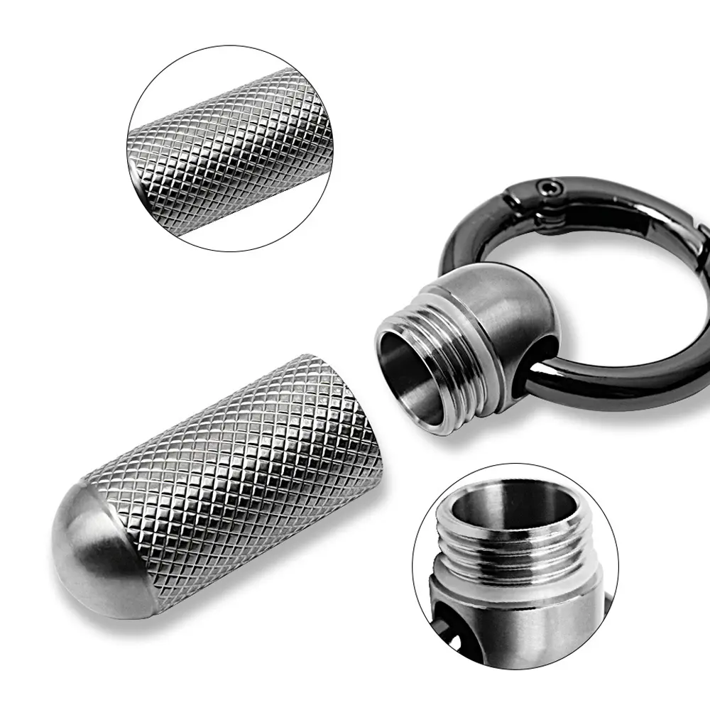 Small Bottle Keychain Accessories Titanium Alloy Waterproof Seal Storage Bottle Portable Outdoor Tool EDC