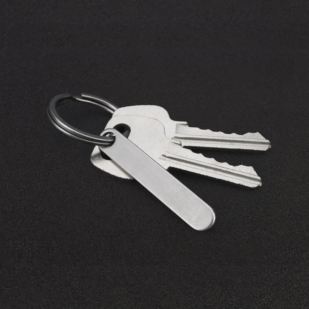 Blank Titanium Alloy Plate Keychain Pendant Accessories