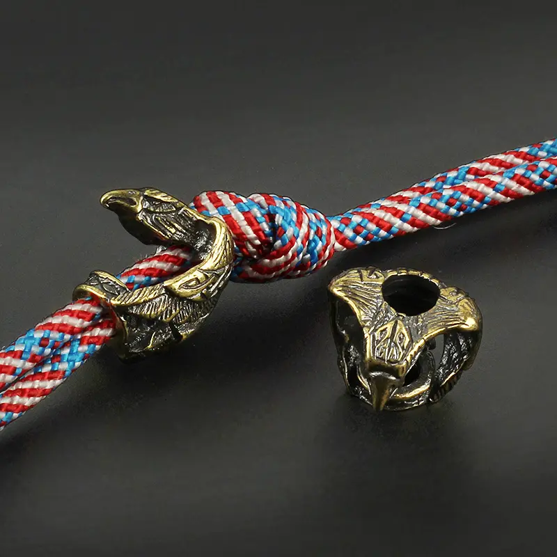 Brass Eagle Knife Beads Umbrella Rope Bead Outdoor DIY Copper Eagle Paracord Pendant