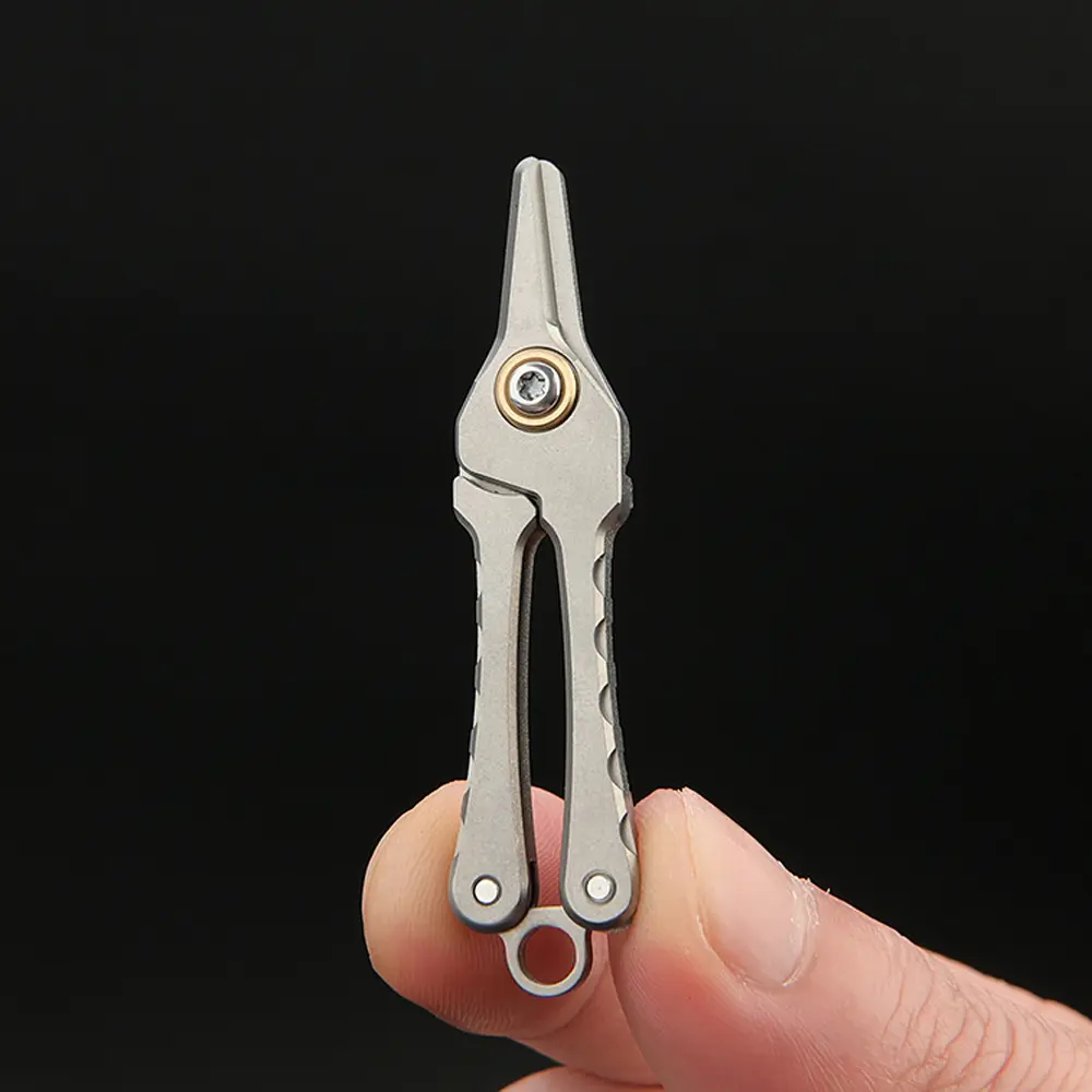 Titanium Alloy Clip Small Scissors Nose Hair Scissors EDC Home Tool Portable Key Chain Pendant