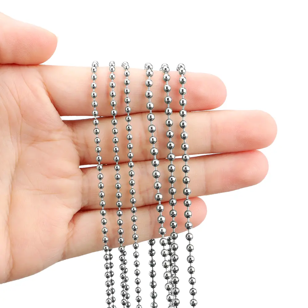 65cm Titanium Bead Chain Outdoor Light Keyring EDC Accessories DIY Key Chain Pendant