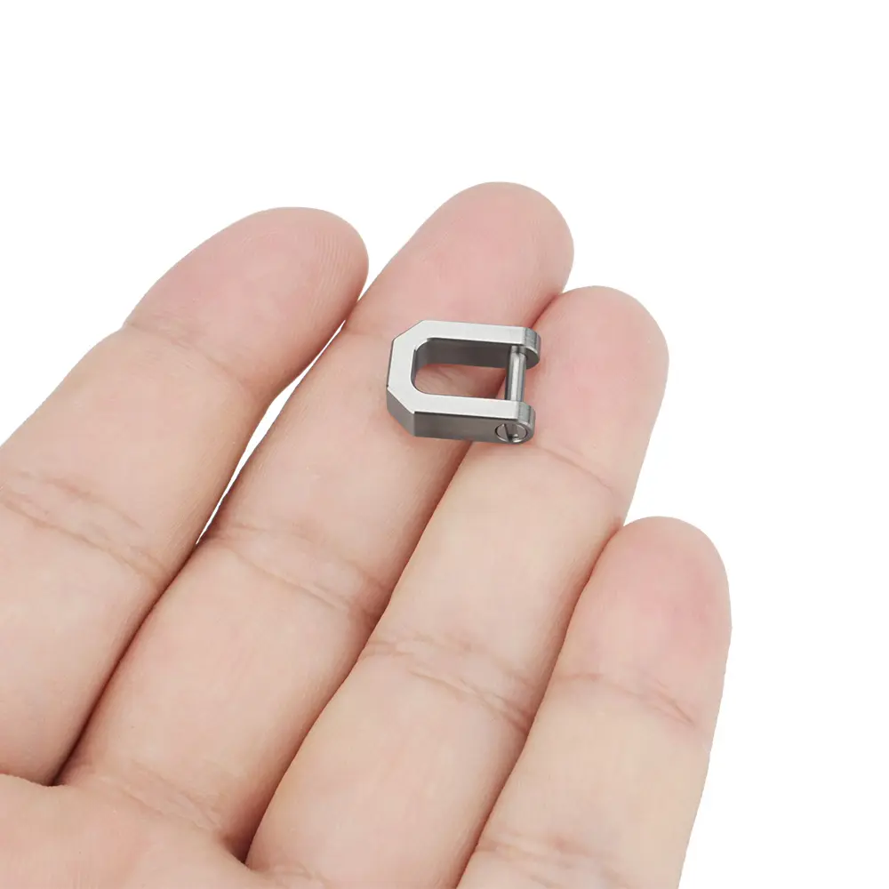 5pcs S Size Wholesale Titanium Alloy D Shape Horseshoe Connect Multi-purpose Mini Buckle Keychain Buckle Outdoor EDC Tool