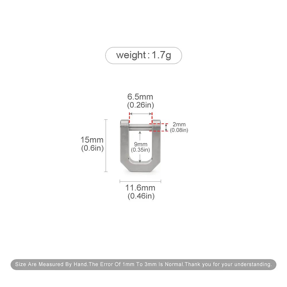 5pcs S Size Wholesale Titanium Alloy D Shape Horseshoe Connect Multi-purpose Mini Buckle Keychain Buckle Outdoor EDC Tool