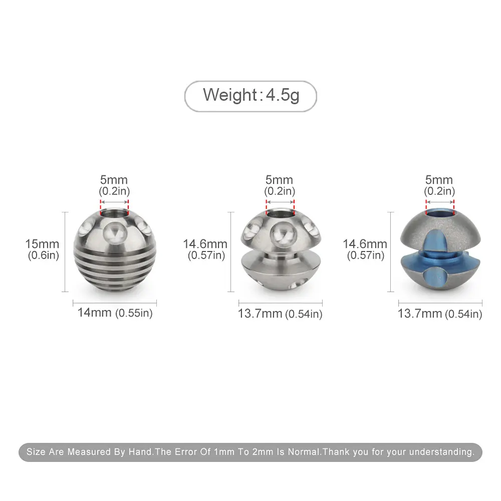 Titanium Bead Planet Rope Paracord Beads EDC Key Chain Accessories Bracelet DIY Titanium Alloy Pendant