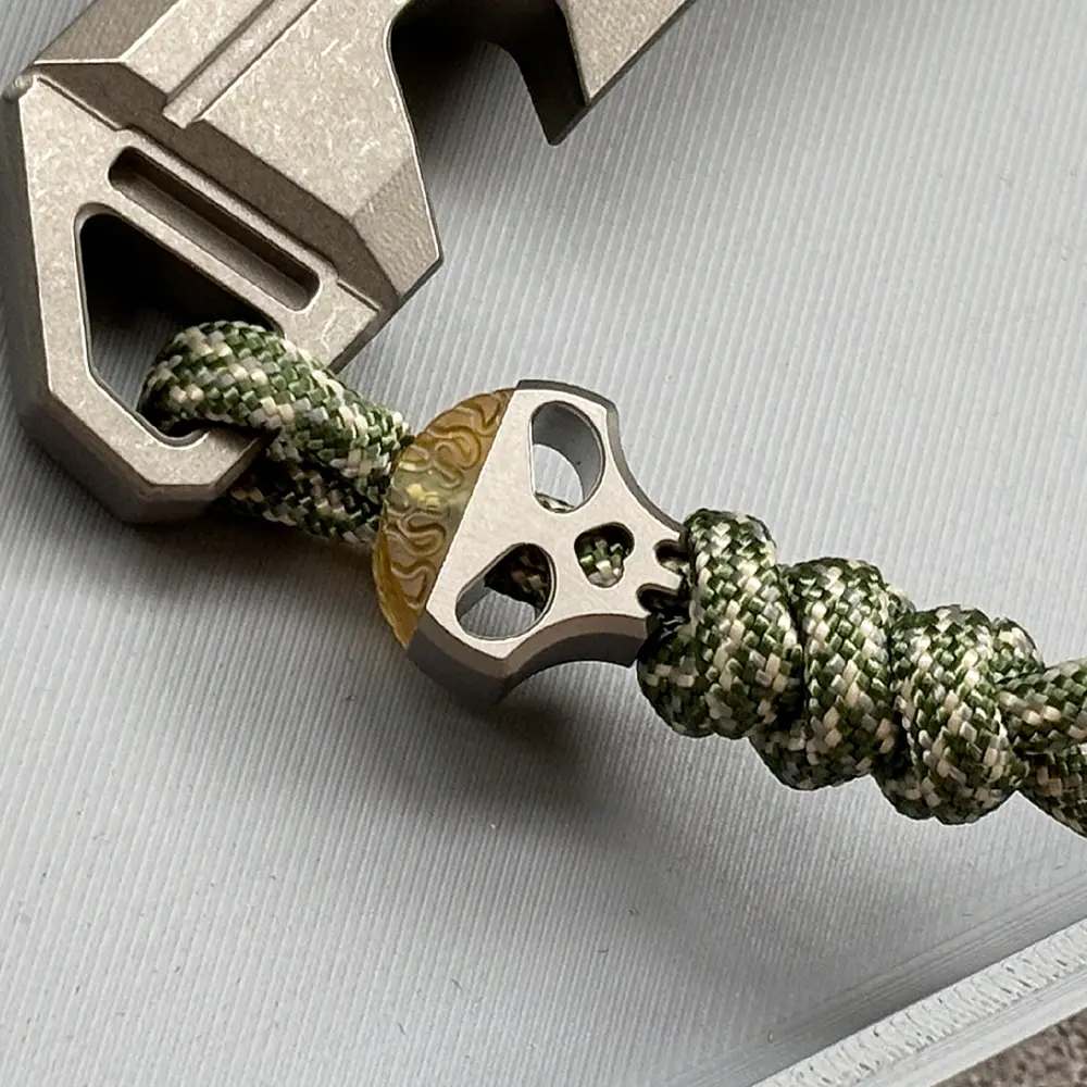 Skull Shape PEI/Titanium Alloy Bead DIY Pendant Paracord Bead Keychain Accessories