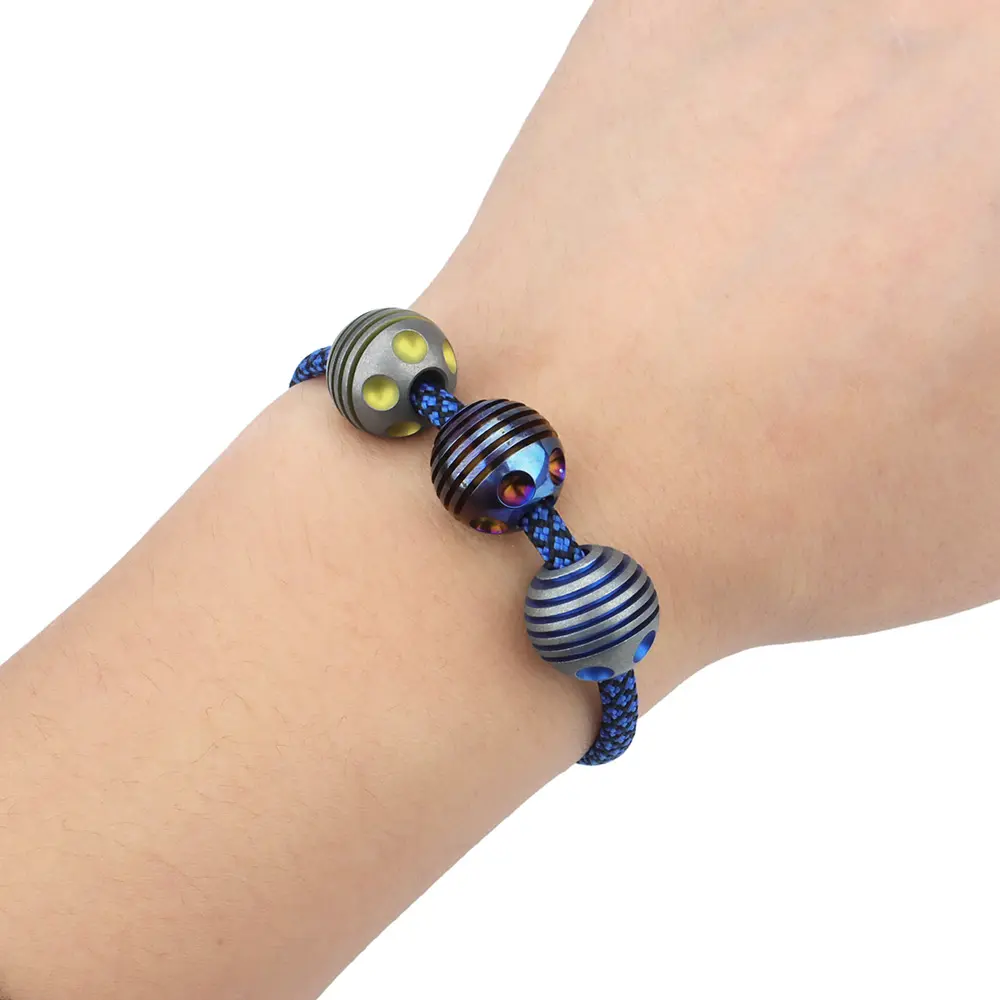 Ball Titanium Bead Planet Ball Umbrella Rope Paracord Bead Keyring Accessories Bracelet DIY Pendant