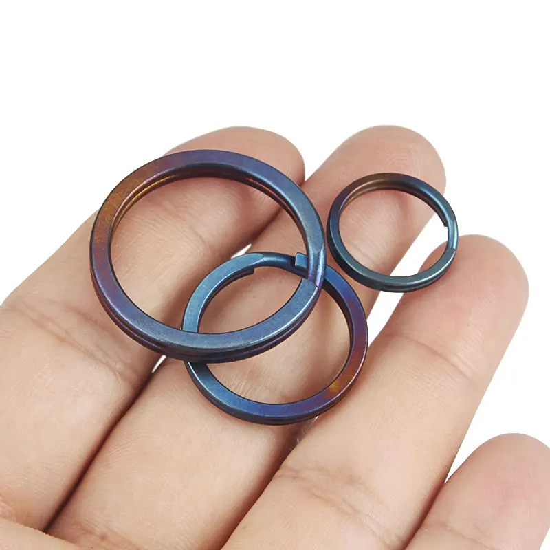 18mm/25mm/32mm Bluing Titanium Alloy Key Ring EDC Outdoor Small Tool Blue Key Ring Accessories.