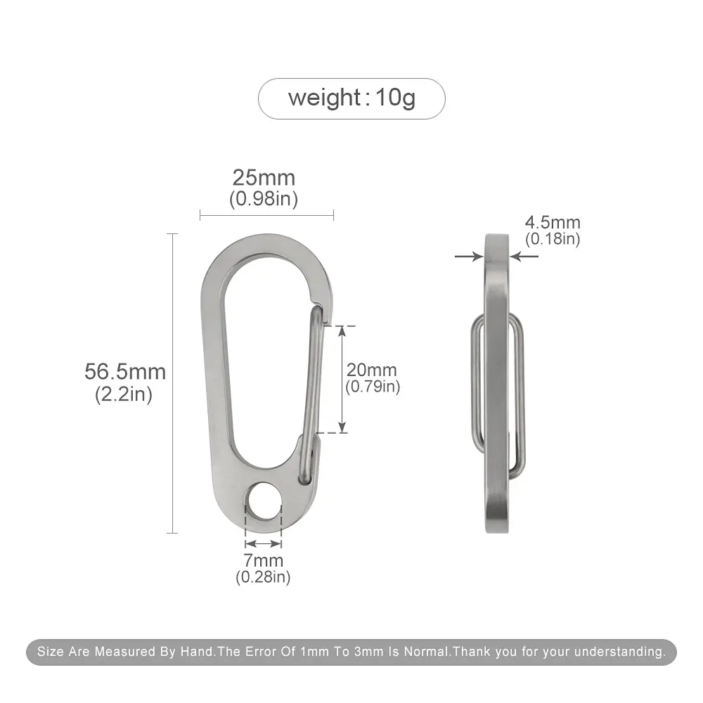 Titanium Alloy Thickened Key Chain Buckle Outdoor EDC Keyring Accessories