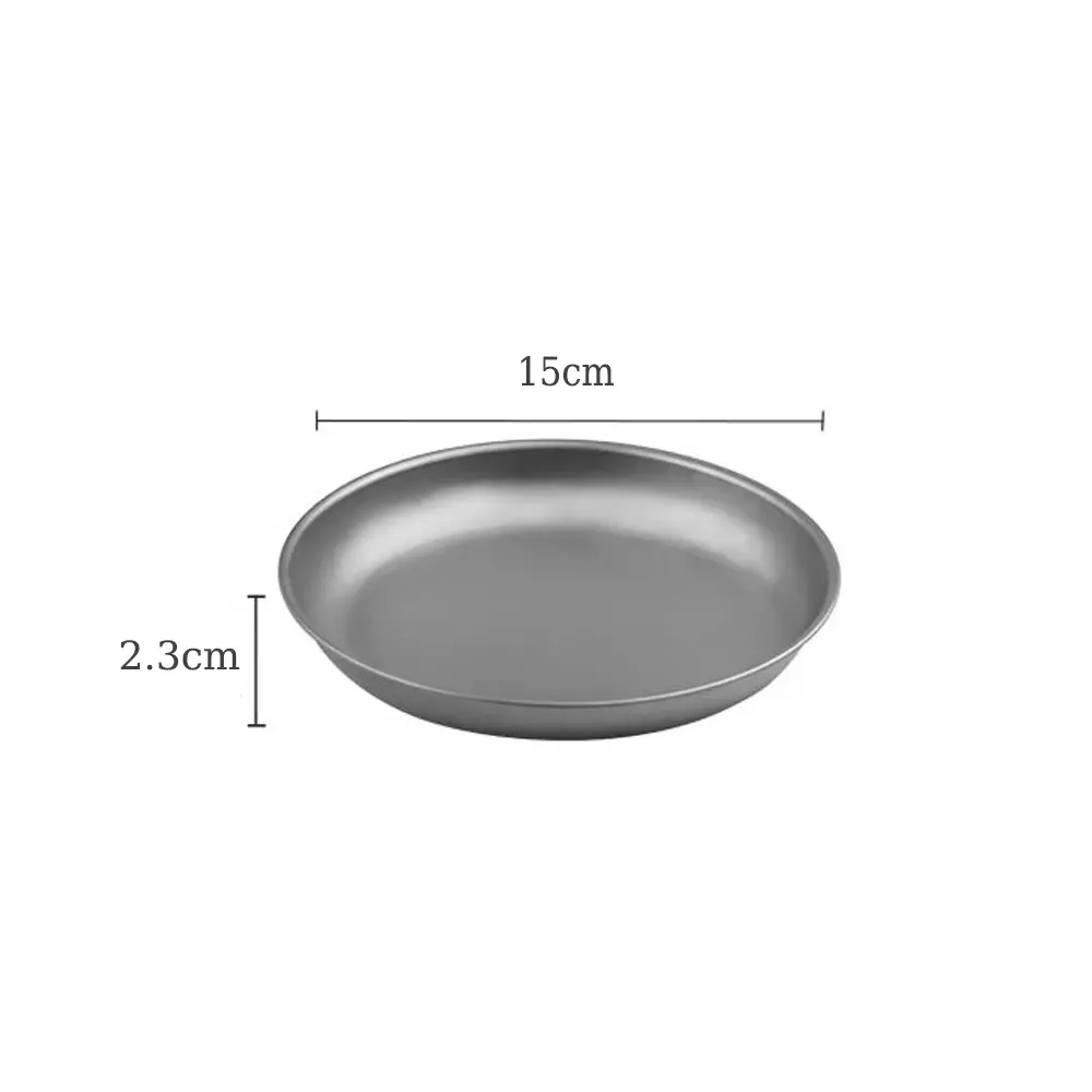 S/L Titanium Plates Outdoor Camping Picnic Tableware Titanium Hiking Round Plate Bowl