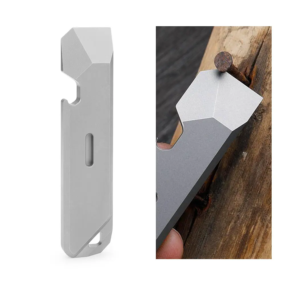 Small Titanium Alloy Open Bottle Crowbar Tactical EDC Outdoor Camping Tool Keyring Car Gift