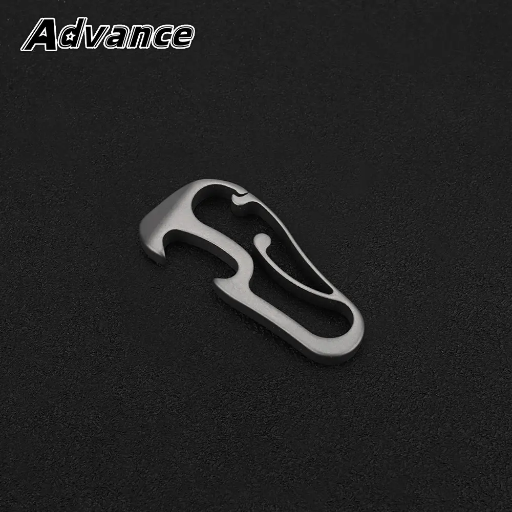 Curve Shape Titanium Alloy Buckle EDC Outdoor Tool Multi Functional Bottle Opener Keychain