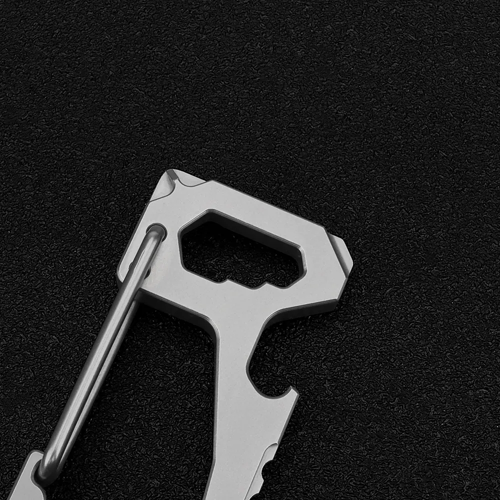 Titanium Alloy Buckle Waist Buckle EDC Keychain Screwdriver Outdoor Tool Bottle Opener