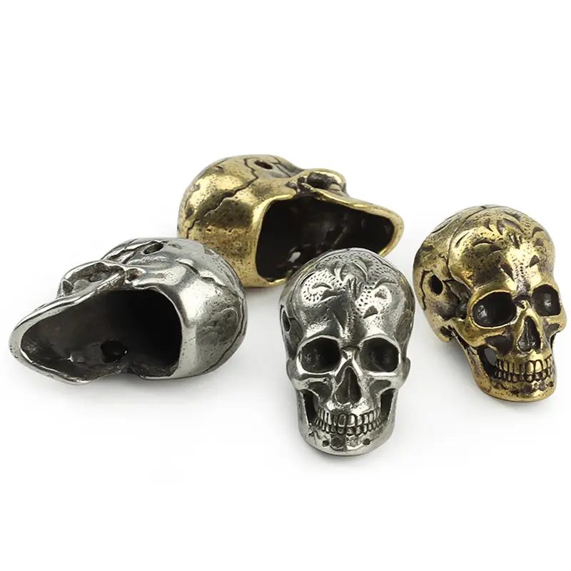 Skull Brass Knife Beads Umbrella Rope Bead Outdoor Flower Grain Skull Paracord Beads